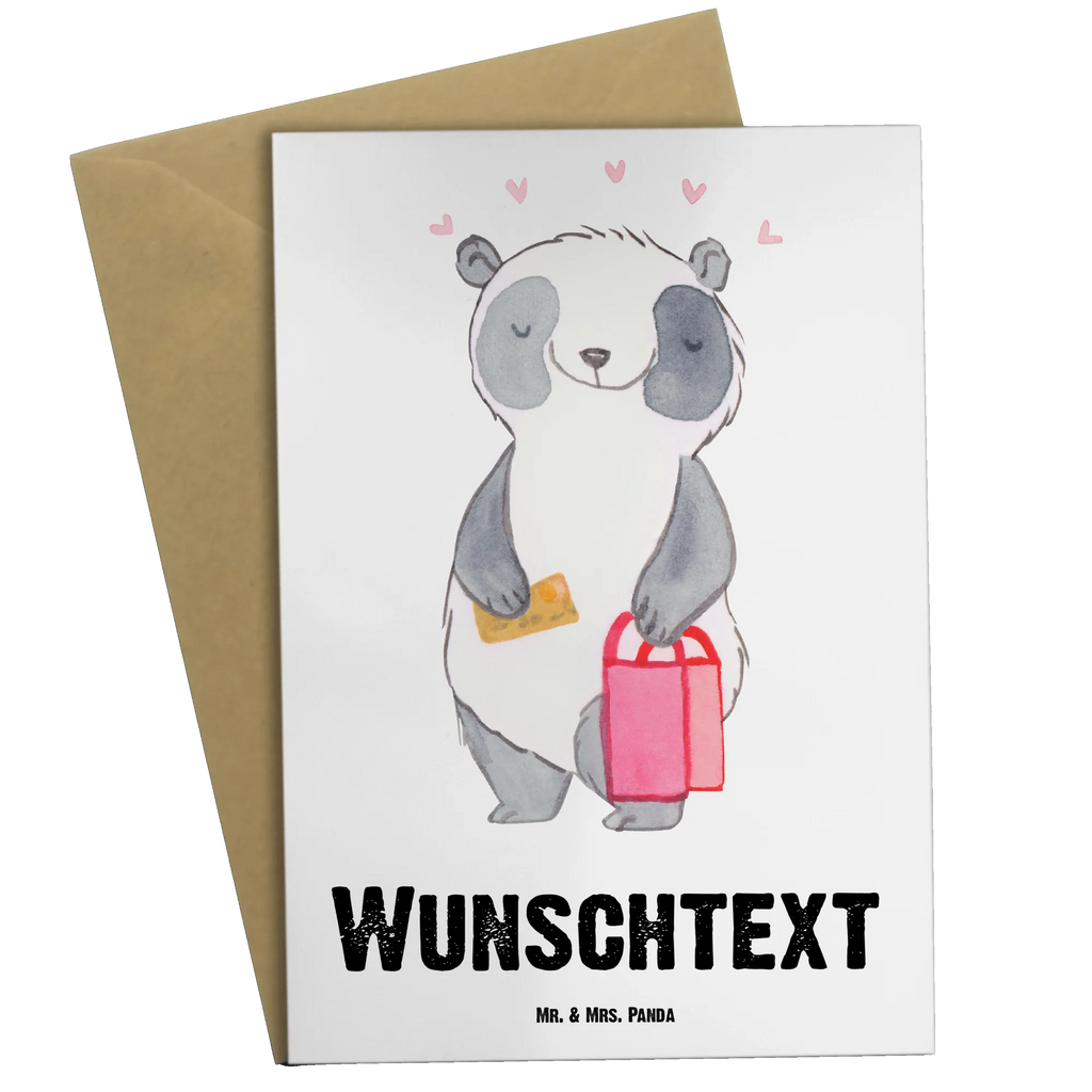 Personalised greetings card panda Shopping Gift, sport, hobby, giving, thank you, award, profit, athlete, shopping, Shopping