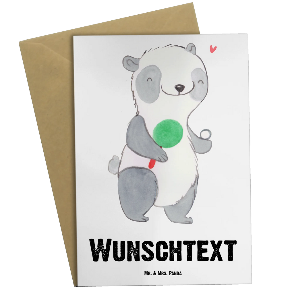 Personalised greetings card panda table tennis Gift, sport, hobby, giving, thank you, award, profit, athlete, table tennis sayings, table tennis association, table tennis competition, Table tennis, ball sports, table tennis club, table tennis championship