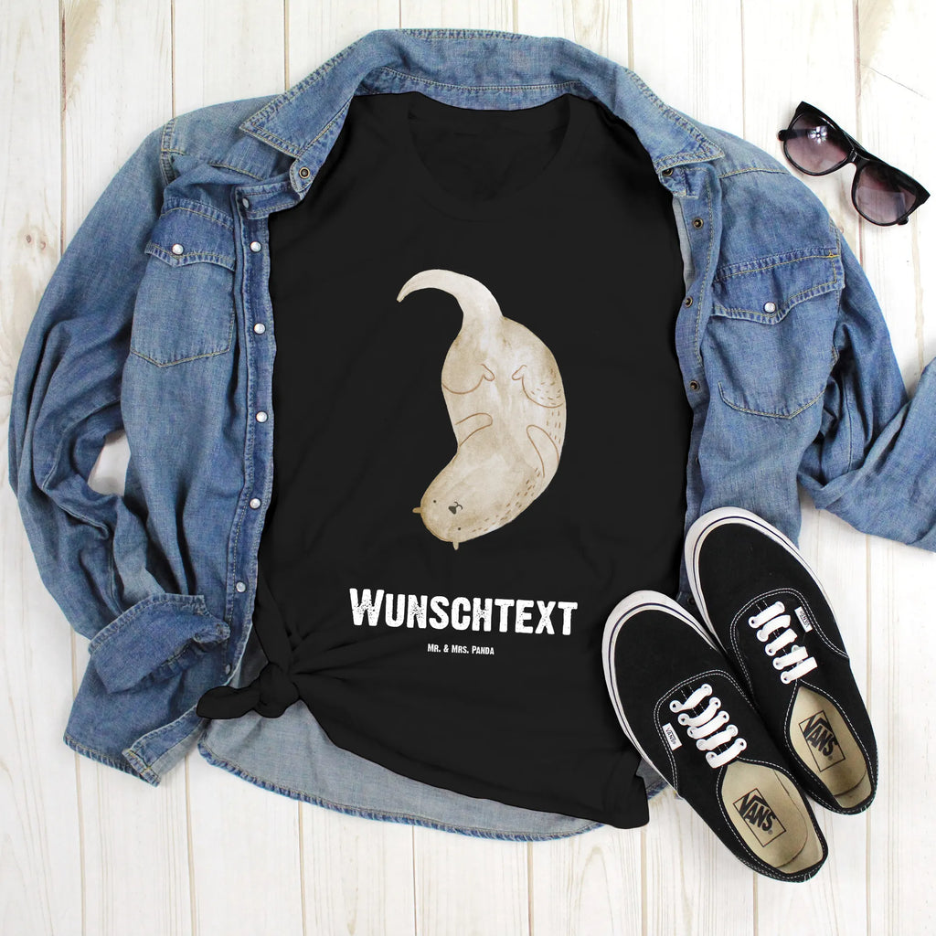 Personalised T-Shirt otter upside down T-Shirt mit Namen, Wunschtext, Bedrucken, T-Shirt mit Aufruck, T-Shirt Personalisiert, Fischotter, Seeotter, Otter, Otter Seeotter See Otter