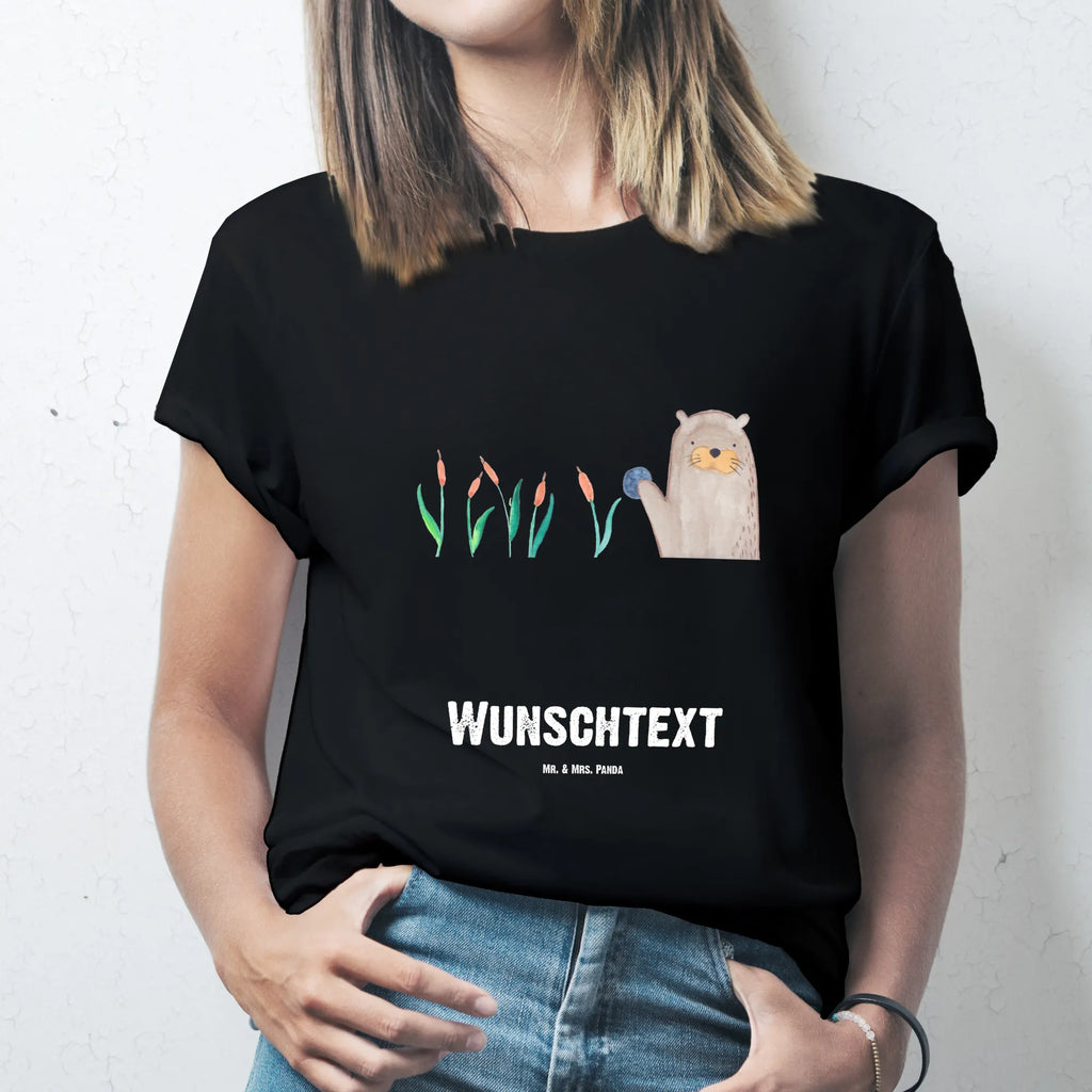 Personalised T-Shirt otter Stone T-Shirt mit Namen, T-Shirt mit Aufruck, T-Shirt Personalisiert, Bedrucken, Wunschtext, Fischotter, Seeotter, Otter, Otter Seeotter See Otter
