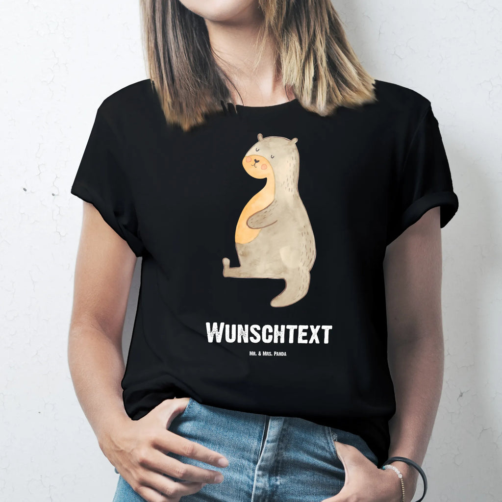 Personalised T-Shirt otter Belly T-Shirt mit Aufruck, Bedrucken, T-Shirt Personalisiert, Wunschtext, T-Shirt mit Namen, Fischotter, Seeotter, Otter, Otter Seeotter See Otter