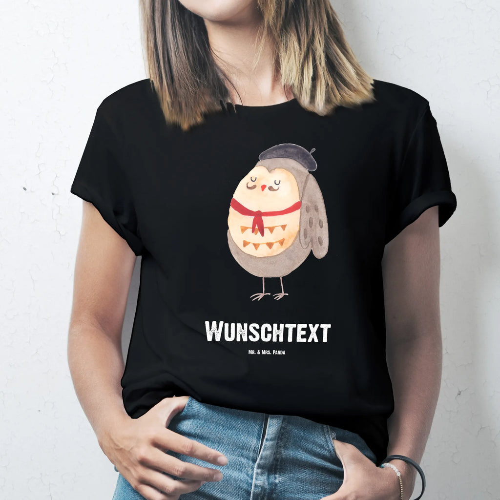 Personalisiertes T-Shirt Eule Französisch T-Shirt Personalisiert, Wunschtext, T-Shirt mit Aufruck, T-Shirt mit Namen, Bedrucken, Eule, Owl, La Vie Est Belle, Hibou, Spruch Französisch, Frankreich, Spruch schön, Eulen, Eule Deko, Das Leben Ist schön