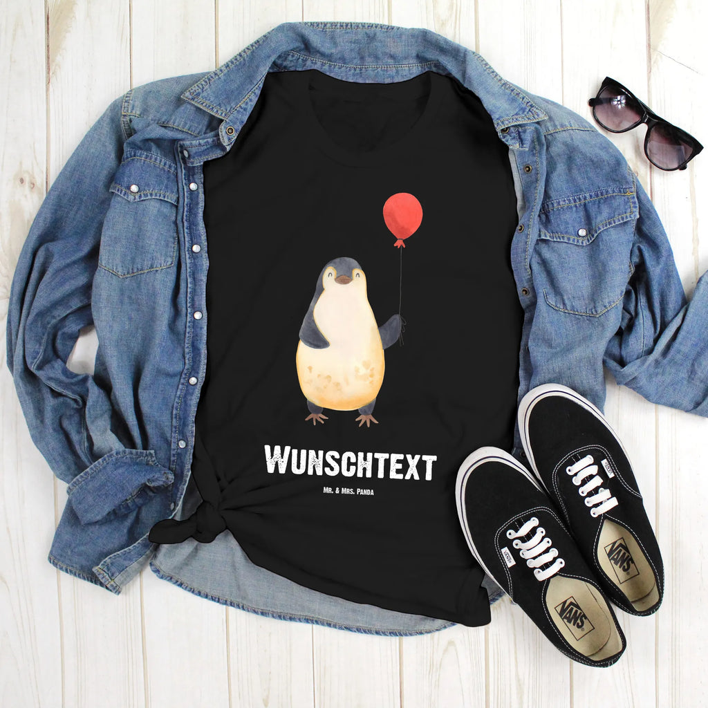Rozmiar L Personalizowana koszulka pingwin balon Wunschtext, Bedrucken, T-Shirt mit Aufruck, T-Shirt mit Namen, T-Shirt Personalisiert, Pinguin, Liebe, Neustart, Pinguine, Luftballon, Geschenkidee, Tagträume, Lebenslust, Geschenk Freundin, Neues Leben, Glück, Motivation, Beste Freundin