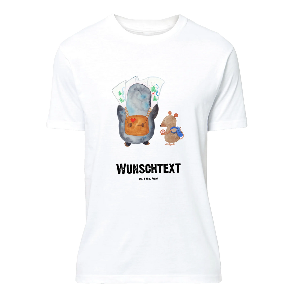 Rozmiar L Personalizowana koszulka Pingwin i Mysz Wędrowcy T-Shirt mit Aufruck, T-Shirt mit Namen, Bedrucken, T-Shirt Personalisiert, Wunschtext, Pinguin, Abenteurer, Roadtrip, Pinguine, Ausflug, Abenteuer, Wandern, Wanderlust
