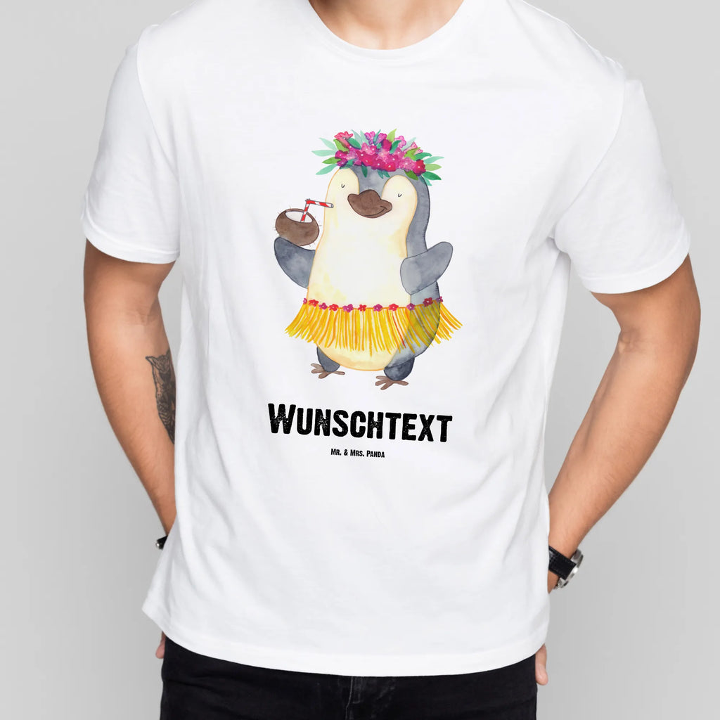 Personalised T-Shirt Penguin coconut T-Shirt Personalisiert, T-Shirt mit Aufruck, Bedrucken, Wunschtext, T-Shirt mit Namen, Pinguin, Hawaii, Pinguine, Aloha, Urlaub, Kokosnuss