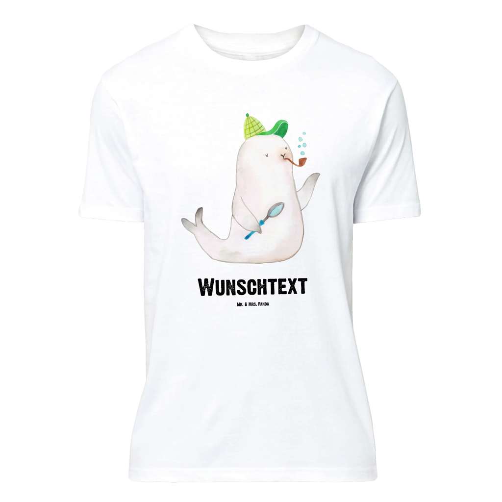 Personalisiertes T-Shirt Robbe Sherlock T-Shirt Personalisiert, Wunschtext, Bedrucken, T-Shirt mit Namen, T-Shirt mit Aufruck, Lustige Sprüche, Gute Laune, Tiere, Tiermotive