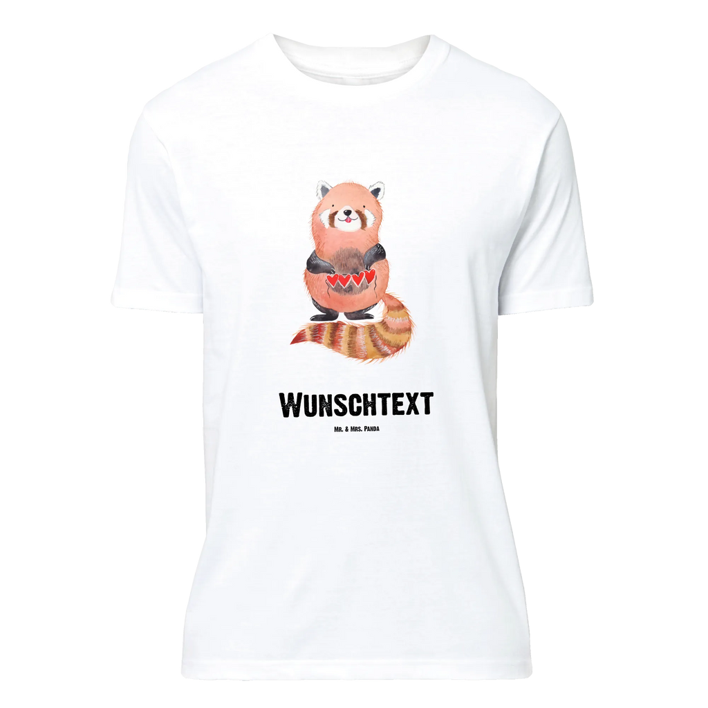 Rozmiar L Personalizowana koszulka Czerwony Panda T-Shirt mit Namen, Bedrucken, T-Shirt mit Aufruck, T-Shirt Personalisiert, Wunschtext, Lustige Sprüche, Gute Laune, Tiere, Tiermotive, Herz, Lieblingsmensch, Liebling, Rot, Liebe, Panda