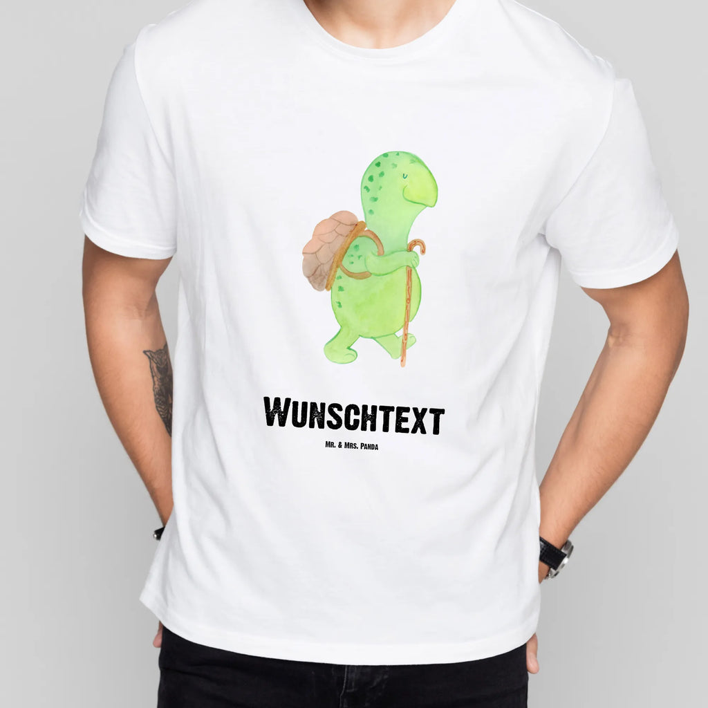 Rozmiar L Personalizowana koszulka żółw Wędrowiec T-Shirt mit Namen, Wunschtext, T-Shirt mit Aufruck, T-Shirt Personalisiert, Bedrucken, Schildkröte, Schildkröten, Motivation, Neuanfang, Motivationsspruch, Motivationssprüche