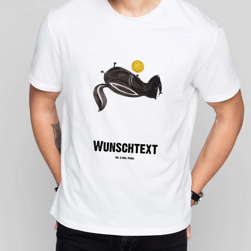 Personalised T-Shirt skunk ball T-Shirt mit Namen, T-Shirt Personalisiert, T-Shirt mit Aufruck, Wunschtext, Bedrucken, Stinktier, Skunk, Stinki, Weisheit, Verspielt, Raubtier, Wildtier, Stinker