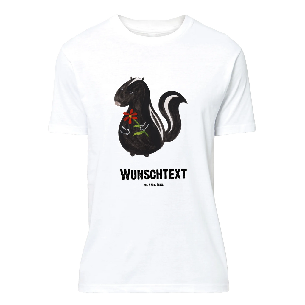 Personalisiertes T-Shirt Stinktier Blume Wunschtext, T-Shirt Personalisiert, T-Shirt mit Namen, Bedrucken, T-Shirt mit Aufruck, Stinktier, Skunk, Dreams, Träume, Wildtier, Stinker, Tagträumer, Stinki, Raubtier, Verträumt