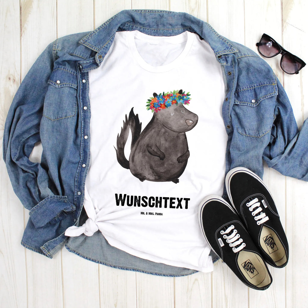 Personalised T-Shirt skunk Girl Wunschtext, T-Shirt mit Aufruck, T-Shirt mit Namen, Bedrucken, T-Shirt Personalisiert, Stinktier, Skunk, Yoga, Raubtier, Stinker, Stinki, Namaste, Wildtier