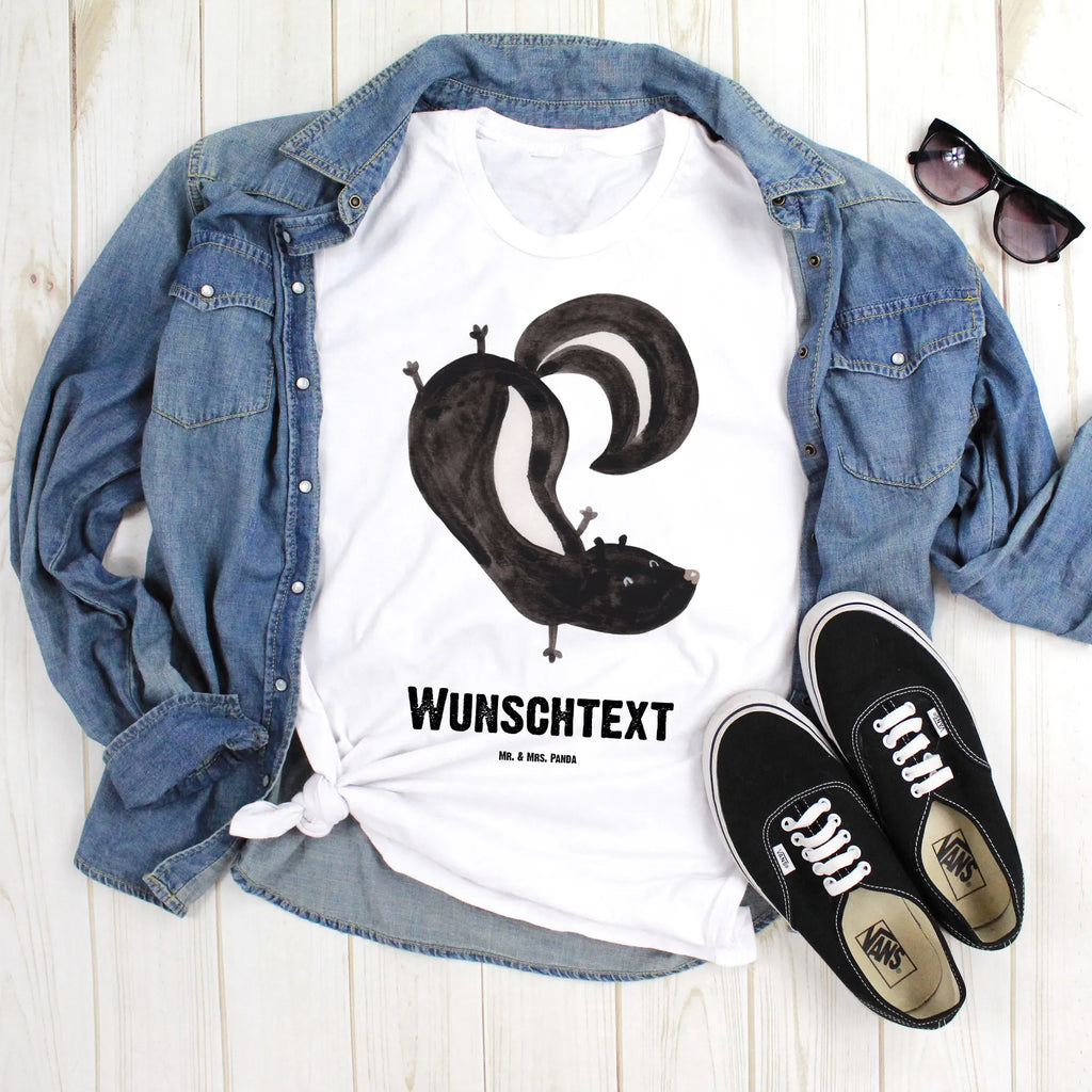 Personalised T-Shirt skunk handstand Bedrucken, T-Shirt mit Namen, T-Shirt mit Aufruck, T-Shirt Personalisiert, Wunschtext, Stinktier, Skunk, Verpielt, Wildtier, Stinker, Stinki, Kind, Spielplatz, Raubtier
