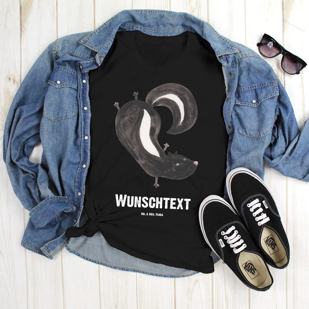 Personalised T-Shirt skunk handstand Bedrucken, T-Shirt mit Namen, T-Shirt mit Aufruck, T-Shirt Personalisiert, Wunschtext, Stinktier, Skunk, Verpielt, Wildtier, Stinker, Stinki, Kind, Spielplatz, Raubtier