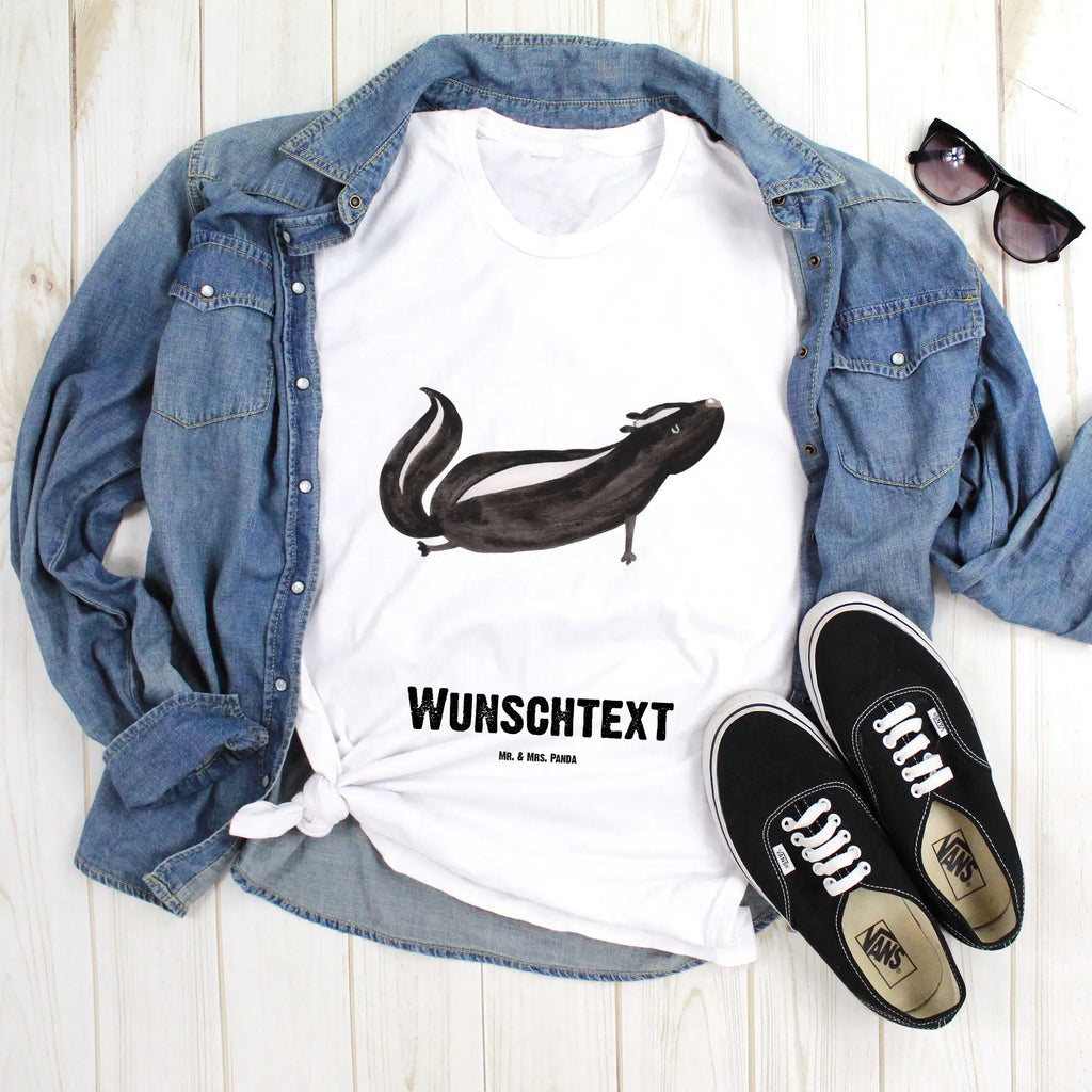Personalised T-Shirt skunk yoga Bedrucken, T-Shirt mit Aufruck, T-Shirt Personalisiert, T-Shirt mit Namen, Wunschtext, Stinktier, Skunk, Stinker, Wildtier, Lache, Namaste, Stinki, Raubtier, Lebe, Liebe, Yoga