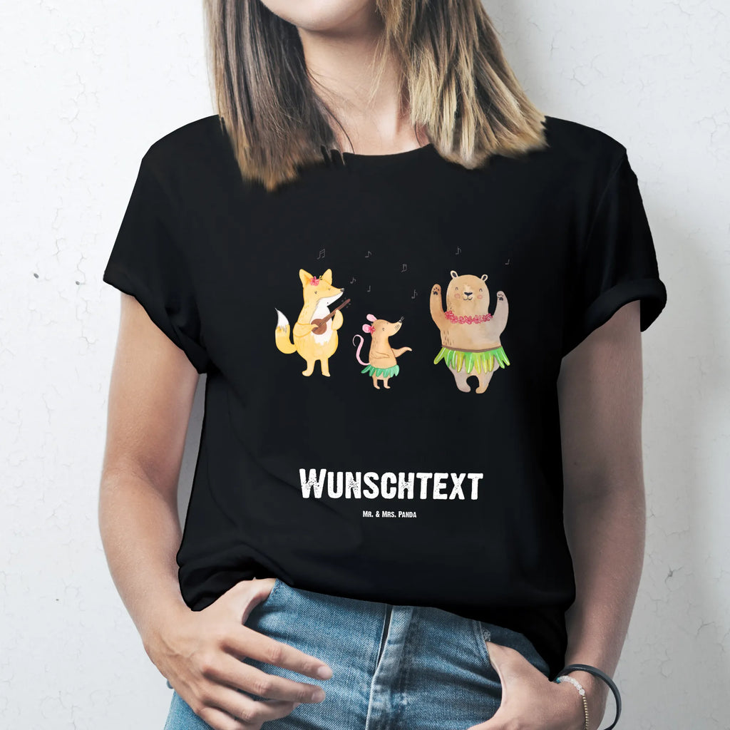 Rozmiar L Personalizowana koszulka zwierzęta leśne Aloha T-Shirt mit Namen, Bedrucken, Wunschtext, T-Shirt Personalisiert, T-Shirt mit Aufruck, Tiermotive, Tiere, Gute Laune, Lustige Sprüche, Waldtiere, Lachen, Hase, Tanzen, Wald, Aloha, Bär, Musik, Igel, Leben