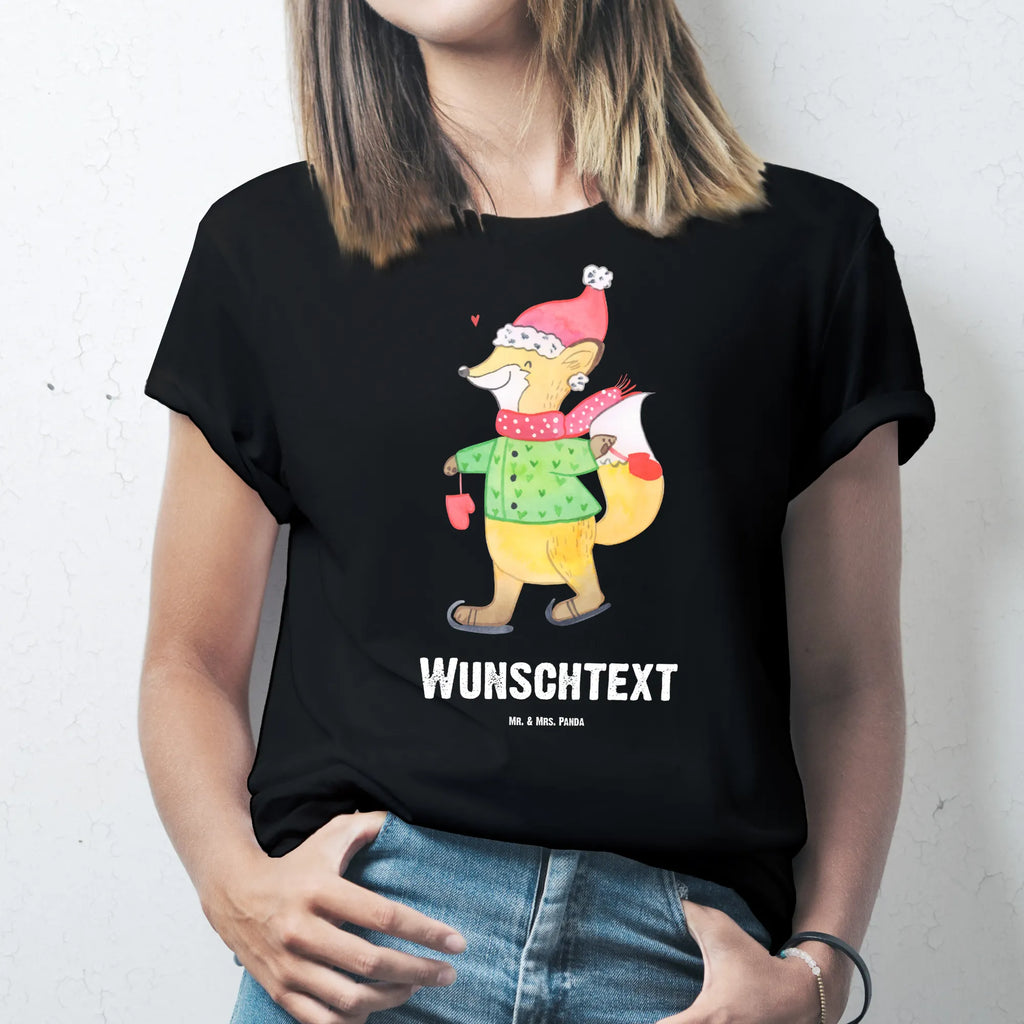 Rozmiar L Personalizowana koszulka lis łyżwy Bedrucken, T-Shirt mit Aufruck, T-Shirt Personalisiert, Wunschtext, T-Shirt mit Namen, Nikolaus, Weihnachtsdeko, Winter, Heiligabend, Advent, Wintermotiv, Weihnachten, Weihnachtsmann, Weihnachtsbaum, Weihnachtszeit, Weihnachtstage, Tannenbaum