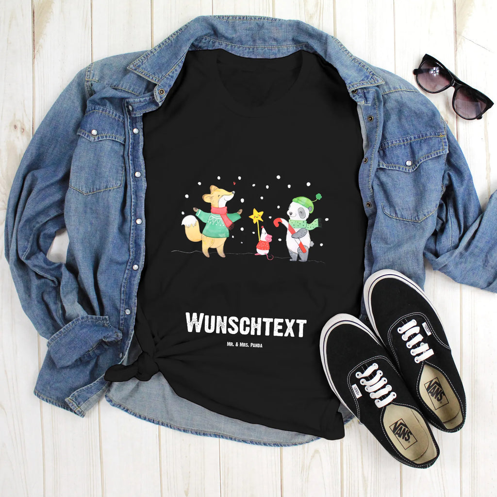 Rozmiar L Personalizowana koszulka Zima radość świąteczna T-Shirt Personalisiert, Wunschtext, Bedrucken, T-Shirt mit Aufruck, T-Shirt mit Namen, Männer, Frauen, Winter, Weihnachten, Weihnachtsdeko, Nikolaus, Advent, Heiligabend, Wintermotiv, Tannenbaum, Weihnachtszeit, Weihnachtsmann, Fuchs, Weihnachtstage, Weihnachtsbaum