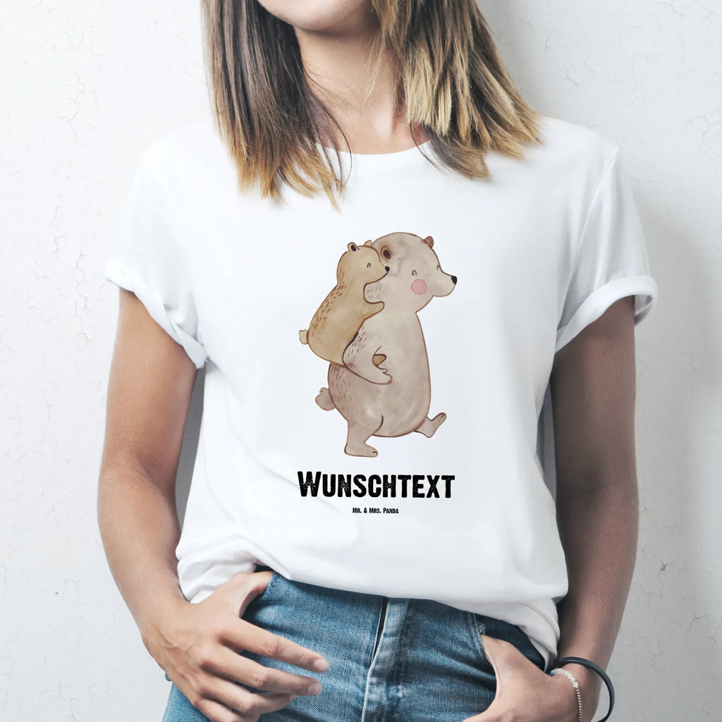 Rozmiar L Personalizowana koszulka Tata Niedźwiedź T-Shirt mit Aufruck, T-Shirt mit Namen, T-Shirt Personalisiert, Oma, Muttertag, Papa, Vatertag, Opa, Bruder, Schwester, Mama, Familie, Papi, Geschenk, Geburtstag, Onkel, Vater, Vati