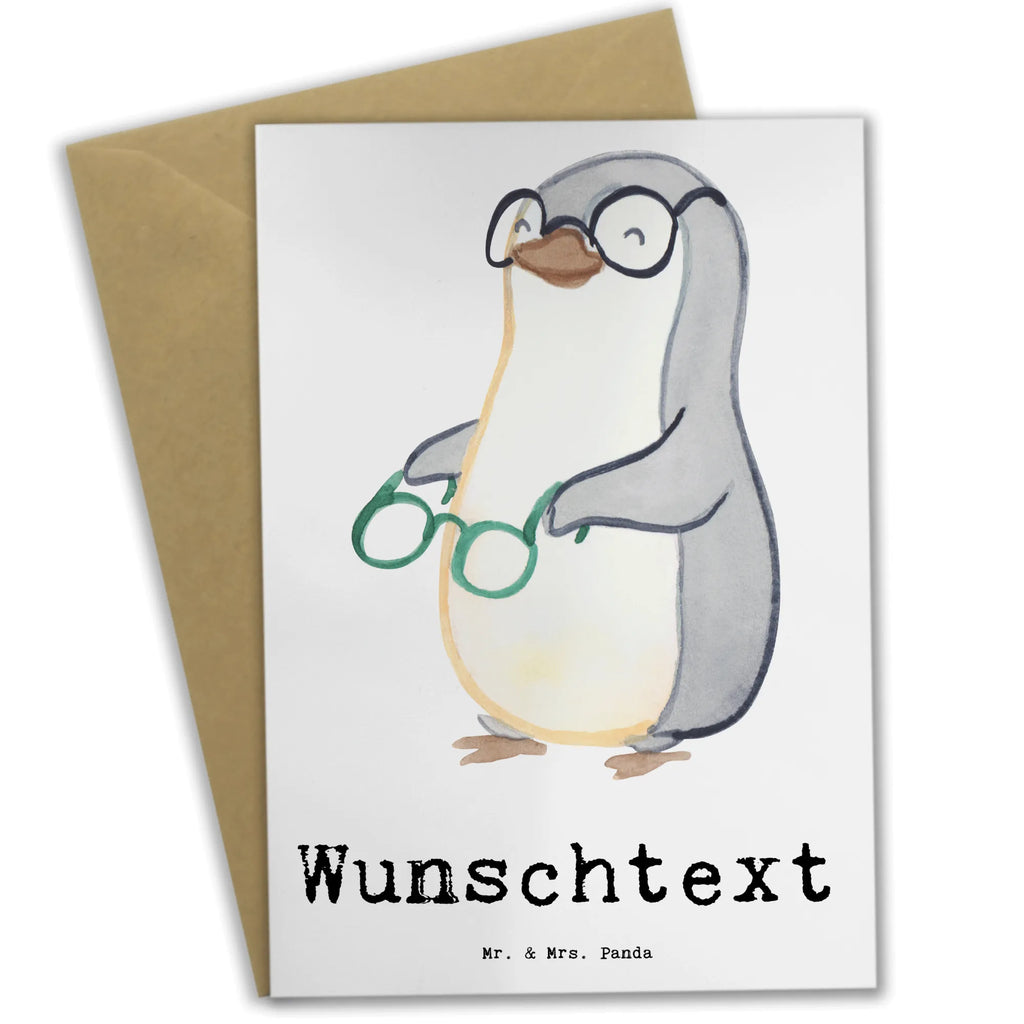 Personalised greetings card optician Heart gift, gift idea, best, farewell gift, passing exam, anniversary, retirement, promotion, job start, sayings, funny, profession