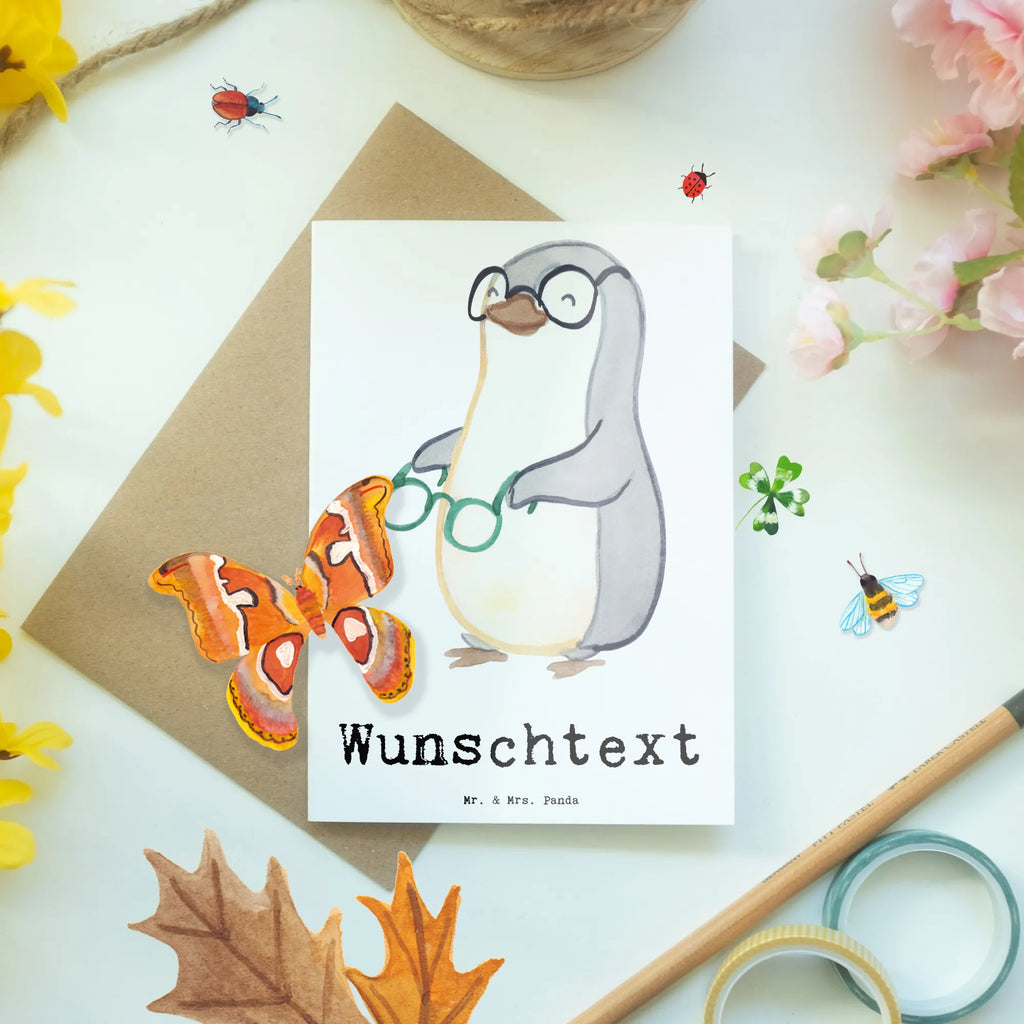 Personalised greetings card optician Heart gift, gift idea, best, farewell gift, passing exam, anniversary, retirement, promotion, job start, sayings, funny, profession