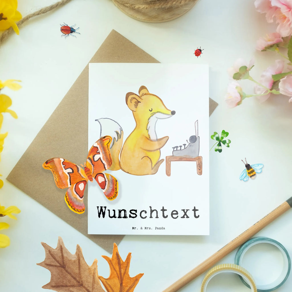 Personalised greetings card Author heart gift, gift idea, best, farewell gift, passing exam, anniversary, retirement, promotion, job start, sayings, funny, profession