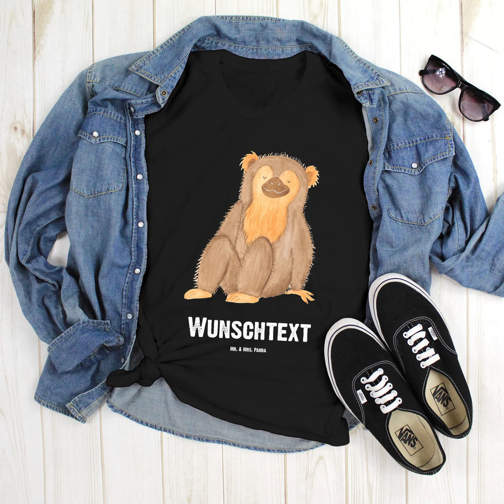 Rozmiar L Personalizowana koszulka Małpa Bedrucken, T-Shirt mit Namen, T-Shirt Personalisiert, Wunschtext, T-Shirt mit Aufruck, Wildtiere, Afrika, Selbstliebe, Selbstachtung, Äffchen, Selbstbewusstsein, Motivation, Selfcare, Respekt, Liebe, Affen, Affe