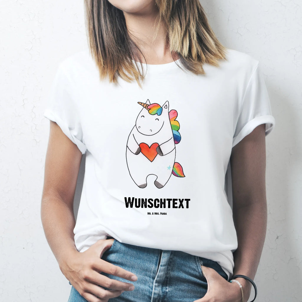 Rozmiar L Personalizowana koszulka Jednorożec serce T-Shirt mit Aufruck, Bedrucken, T-Shirt Personalisiert, Wunschtext, T-Shirt mit Namen, Einhorn Deko, Unicorn, Einhorn, Einhörner, Schlimm, Witzig, Bunt, böse, Lustig, Freundin, Anders, Herz