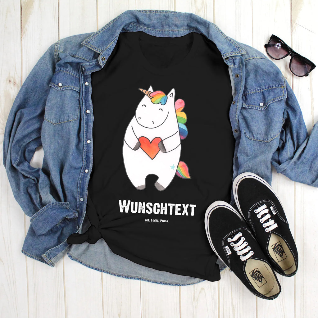Rozmiar L Personalizowana koszulka Jednorożec serce T-Shirt mit Aufruck, Bedrucken, T-Shirt Personalisiert, Wunschtext, T-Shirt mit Namen, Einhorn Deko, Unicorn, Einhorn, Einhörner, Schlimm, Witzig, Bunt, böse, Lustig, Freundin, Anders, Herz