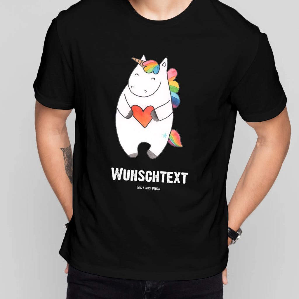 Rozmiar L Personalizowana koszulka Jednorożec serce T-Shirt mit Aufruck, Bedrucken, T-Shirt Personalisiert, Wunschtext, T-Shirt mit Namen, Einhorn Deko, Unicorn, Einhorn, Einhörner, Schlimm, Witzig, Bunt, böse, Lustig, Freundin, Anders, Herz