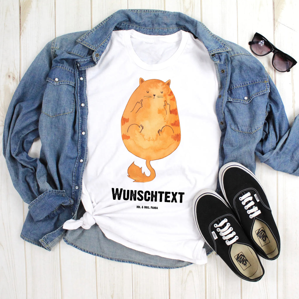Personalised T-Shirt Cat middle finger T-Shirt mit Aufruck, Bedrucken, T-Shirt mit Namen, T-Shirt Personalisiert, Wunschtext, Katzenmotiv, Katzenfan, Katzendeko, Katzenfreund, Katze, Katzenliebhaber, Katzenprodukte, Katzenartikel, Katzenaccessoires, Katzensouvenirs, Katzenliebhaberprodukte, Katzenmotive, Kater, Katzen, Cat, Mietze, Cats