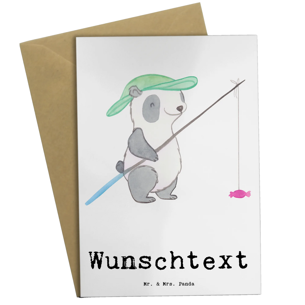 Spersonalizowana kartka z życzeniami Panda Wędkowanie Prezent, Sport, Dyscyplina sportowa, Hobby, Darować, Dziękuję, Dzięki, Wyróżnienie, Wygrana, Sportowiec