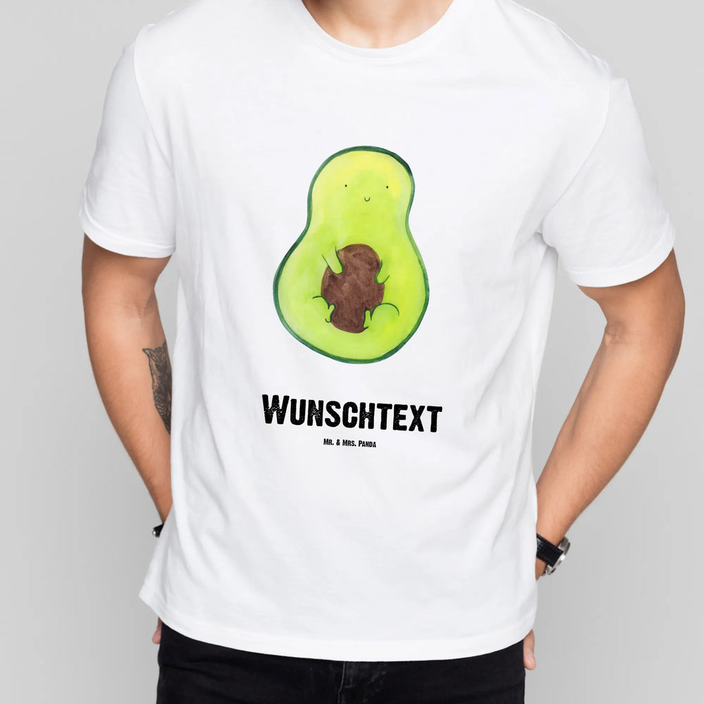 Personalisiertes T-Shirt Avocado mit Kern T-Shirt mit Namen, Wunschtext, Bedrucken, T-Shirt mit Aufruck, T-Shirt Personalisiert, Veggie, Vegan, Avocado, Gesund, Avocadokern, Spruch Leben, Pflanze, Avokado, Kern