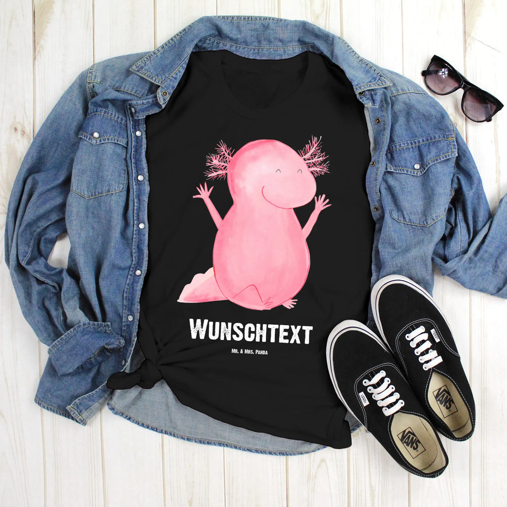 Personalised T-Shirt axolotl Hooray Wunschtext, T-Shirt Personalisiert, T-Shirt mit Aufruck, T-Shirt mit Namen, Bedrucken, Molch, Axolotl, Freude, Lurch, Lurche, Fröhlich, Schwanzlurch, Motivation, Spaß, Zufriedenheit, Axolot