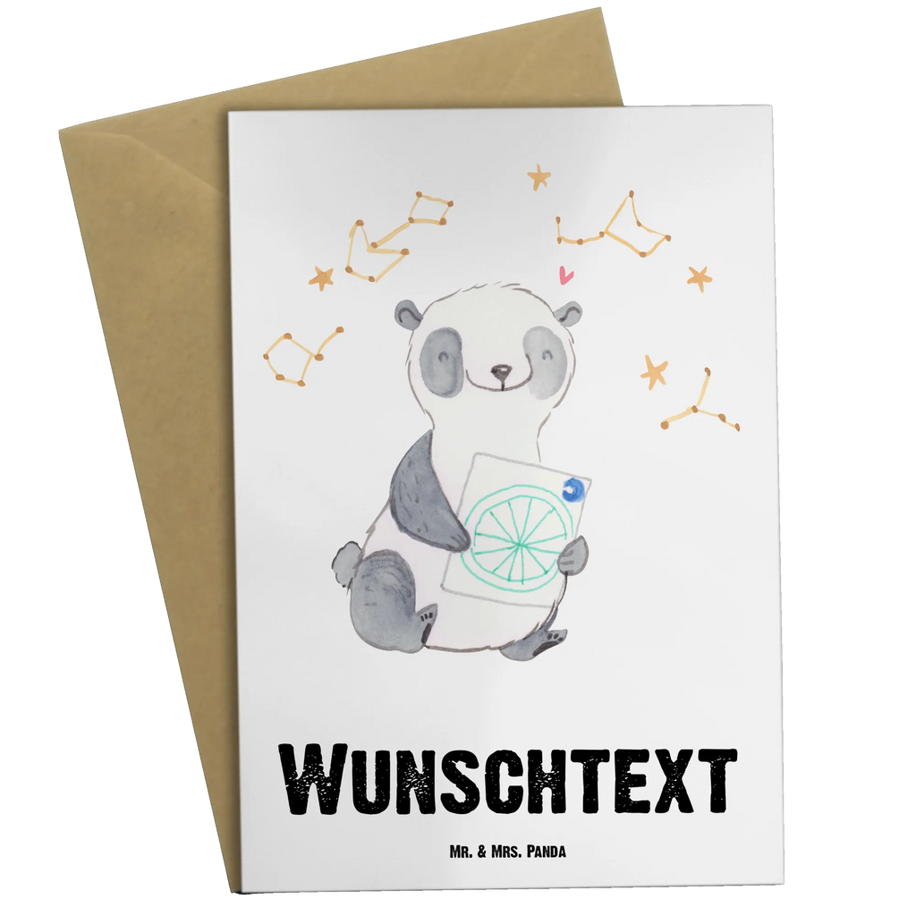 Personalised greetings card panda astrology Gift, sport, hobby, giving, thank you, award, profit, athlete, constellations, horoscope, Astrology