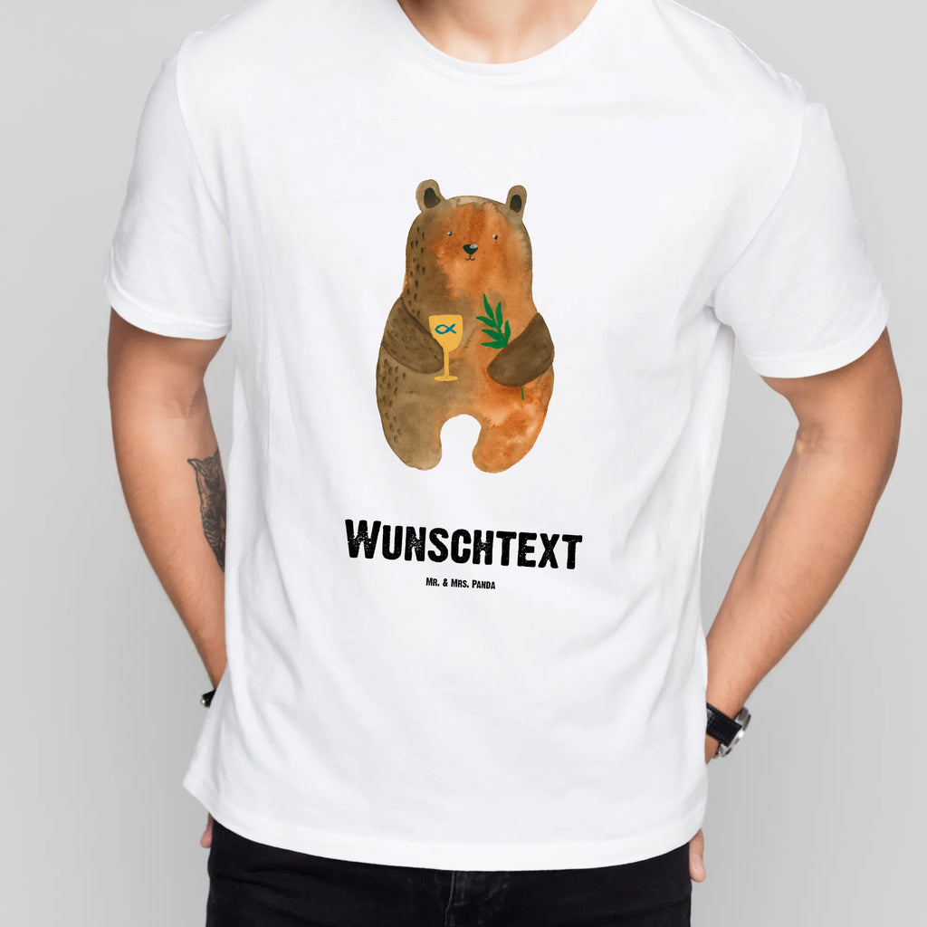 Personalisiertes T-Shirt Konfirmation-Bär T-Shirt mit Aufruck, Wunschtext, Bedrucken, T-Shirt Personalisiert, T-Shirt mit Namen, Teddybär, Teddy, Bär, Evangelisch, Kirche, Konfirmation, Gottesdienst