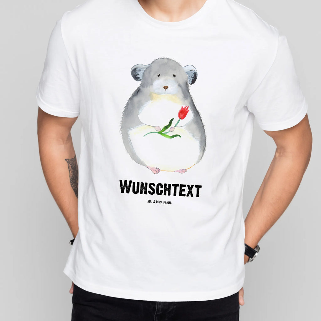 Rozmiar L Personalizowana koszulka szynszyla kwiat T-Shirt Personalisiert, Wunschtext, T-Shirt mit Namen, Bedrucken, T-Shirt mit Aufruck, Lustige Sprüche, Gute Laune, Tiere, Tiermotive, Chaos, Depressionen, Kummer, Glücklichsein, traurig sein, Büro, Chinchillas, Liebeskummer, Chinchilla, Büroalltag