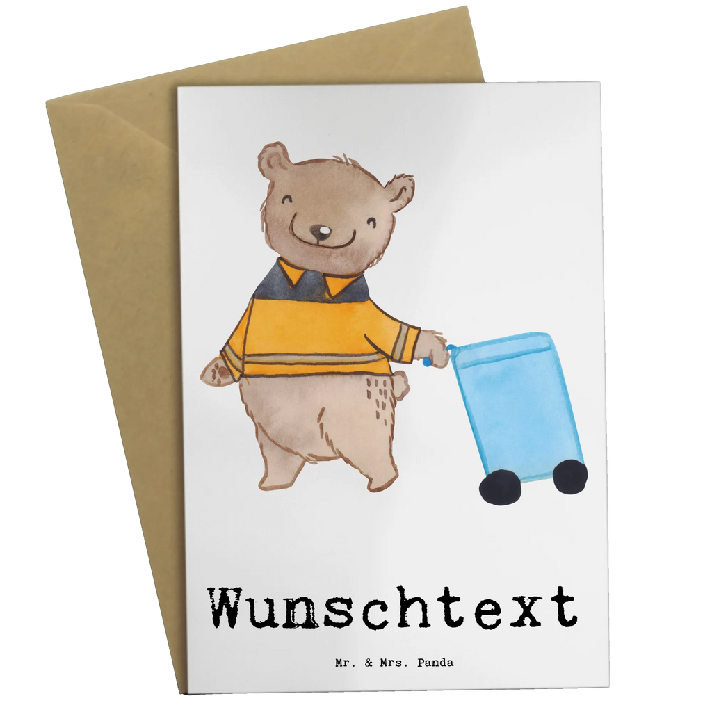 Personalised greetings card Waste collector Heart gift, gift idea, best, farewell gift, passing exam, anniversary, retirement, promotion, job start, sayings, funny, profession