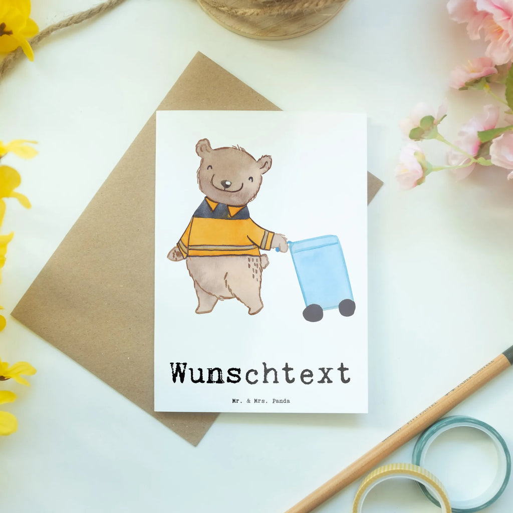 Personalised greetings card Waste collector Heart gift, gift idea, best, farewell gift, passing exam, anniversary, retirement, promotion, job start, sayings, funny, profession