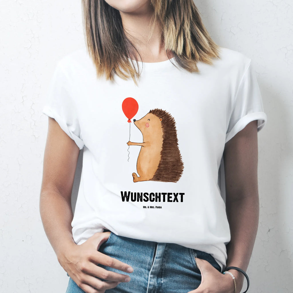 Rozmiar L Personalizowana koszulka jeż balon T-Shirt Personalisiert, T-Shirt mit Namen, Bedrucken, T-Shirt mit Aufruck, Wunschtext, Lustige Sprüche, Gute Laune, Tiere, Tiermotive, Geburtstagskind, Igel, Glückwunsch, Geburtstag, Herzlichen Glückwunsch, Ballon, Happy Birthday