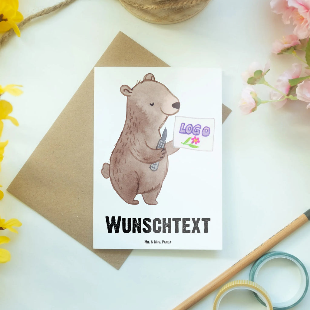 Personalised greetings card Advertising Technician Heart gift, gift idea, best, farewell gift, passing exam, anniversary, retirement, promotion, job start, sayings, funny, profession