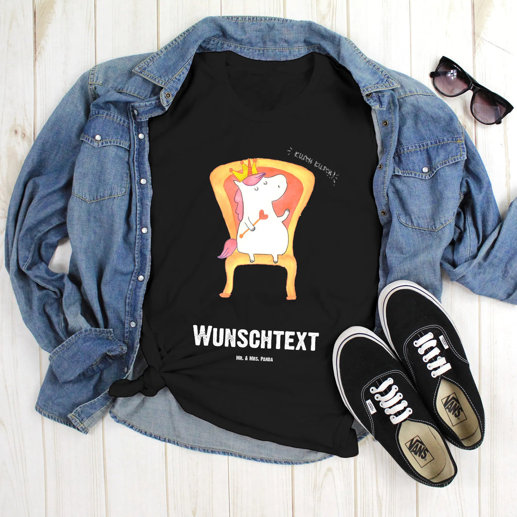 Rozmiar L Personalizowana koszulka Jednorożec król T-Shirt mit Aufruck, Wunschtext, T-Shirt Personalisiert, T-Shirt mit Namen, Bedrucken, Einhorn Deko, Unicorn, Einhorn, Einhörner, Präsident, Krone, König, Herrscher, Prinzessin, Bundeskanzler, Kaiser
