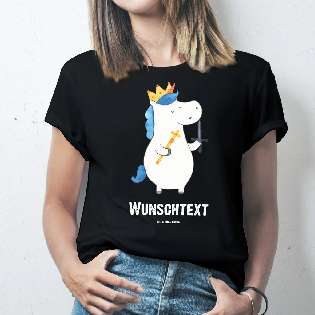 Rozmiar L Personalizowana koszulka jednorożec Król z mieczem Wunschtext, T-Shirt mit Aufruck, T-Shirt mit Namen, Bedrucken, T-Shirt Personalisiert, Einhorn Deko, Unicorn, Einhorn, Einhörner, Mittelalter, König, Ritter