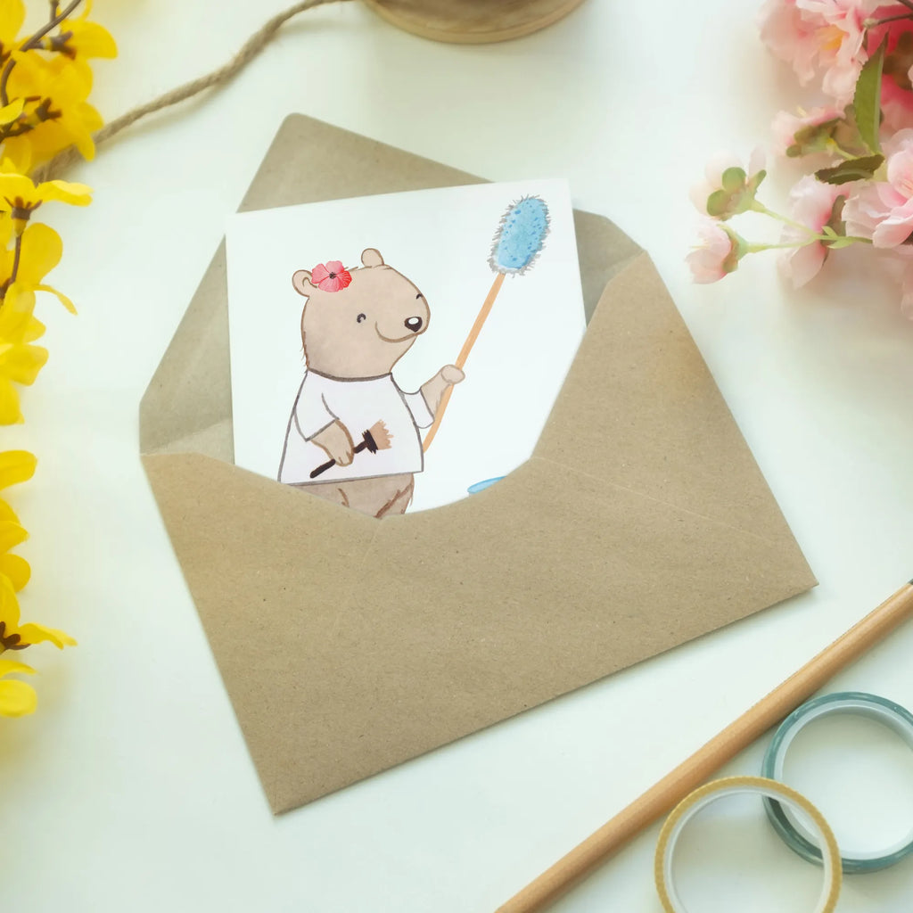 Personalised greetings card female painter heart gift, gift idea, best, farewell gift, passing exam, anniversary, retirement, promotion, job start, sayings, funny, profession