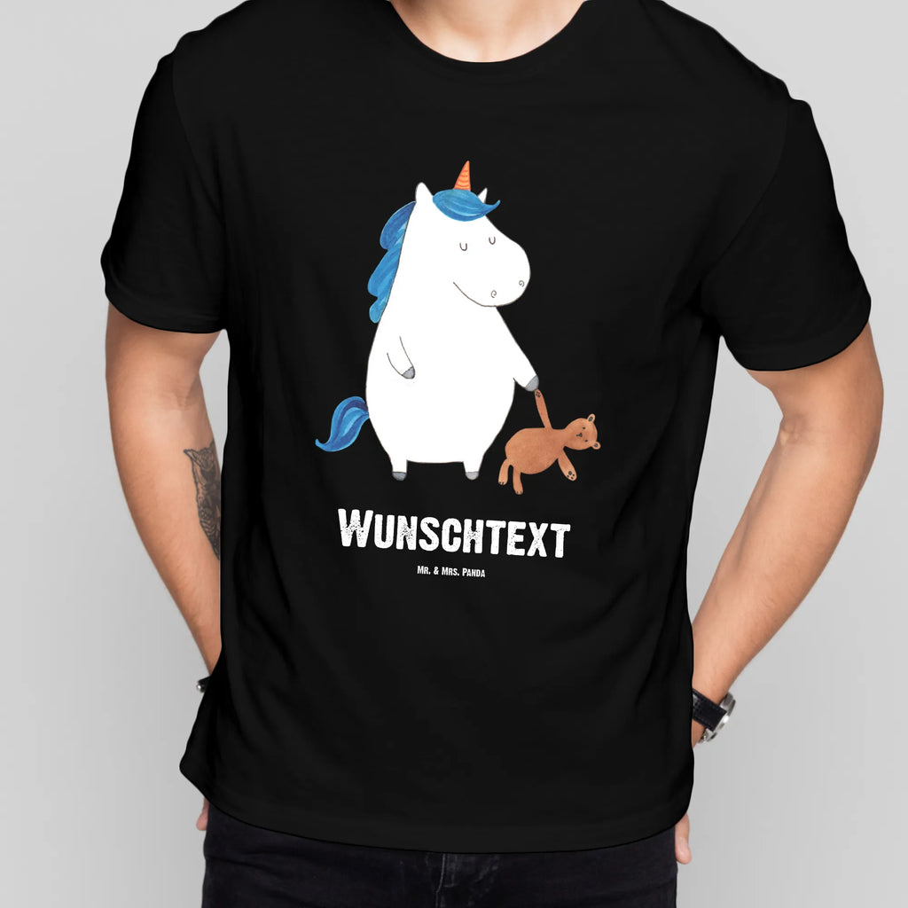 Personalised T-Shirt unicorn teddy Wunschtext, Bedrucken, T-Shirt Personalisiert, T-Shirt mit Aufruck, T-Shirt mit Namen, Einhorn Deko, Unicorn, Einhorn, Einhörner, Freundin, Singleleben, Single, Bett, Gute Nacht, schlafen, Träumen