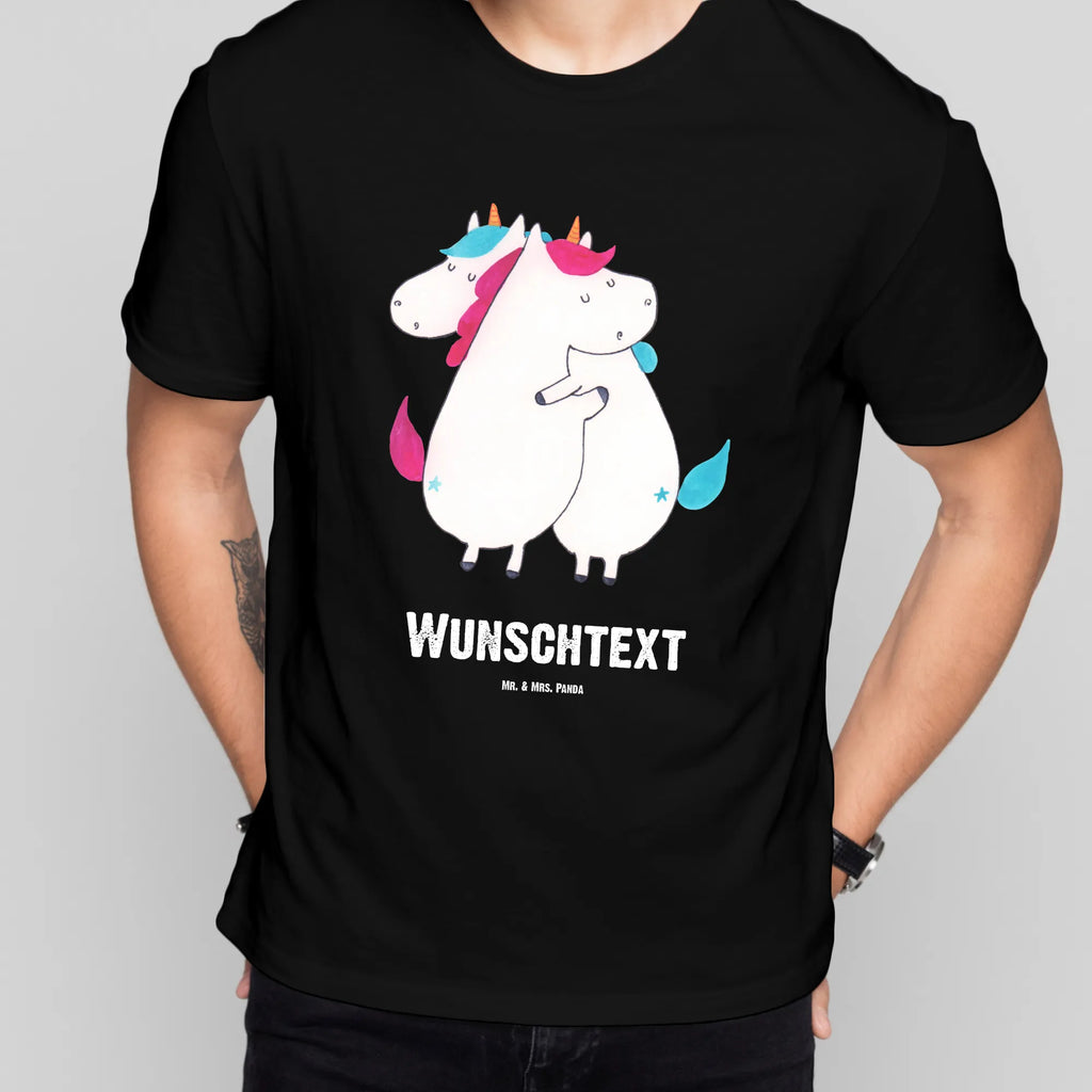 Personalised T-Shirt unicorns Embrace T-Shirt Personalisiert, Bedrucken, T-Shirt mit Namen, Wunschtext, T-Shirt mit Aufruck, Einhorn Deko, Unicorn, Einhorn, Einhörner, Liebe, Familie, BFF, Schwester, Schwestern, Freundinnen, Geschwister, Freundin, Sister