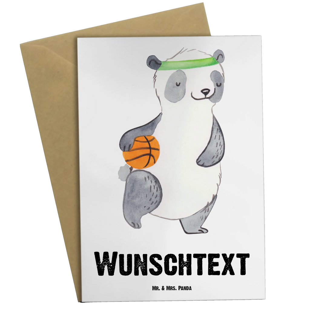 Personalised greetings card panda basketball Gift, sport, hobby, giving, thank you, award, profit, athlete, basketball club, basketball court, basketball, basketball association