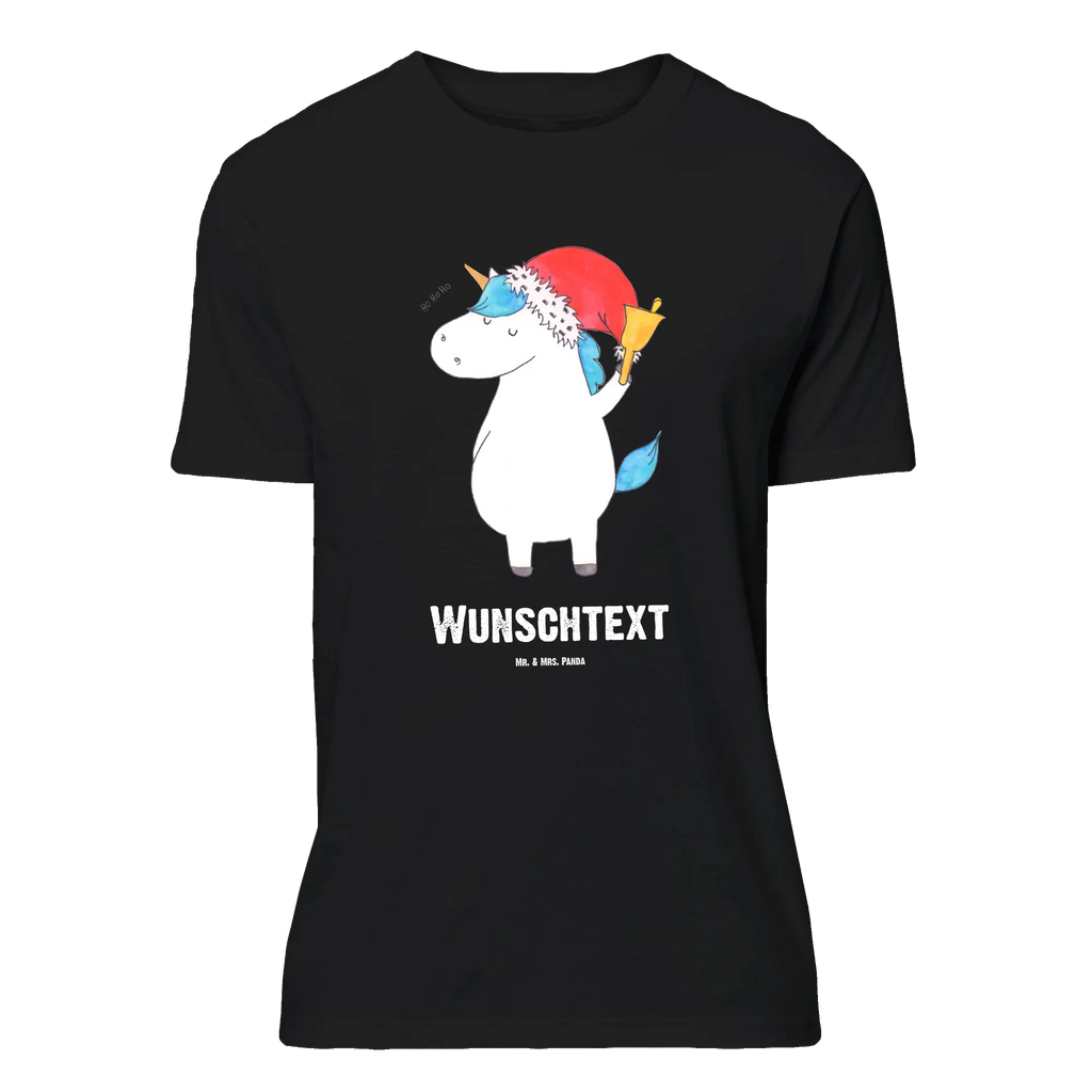 Rozmiar L Personalizowana koszulka Jednorożec Mikołaj T-Shirt Personalisiert, T-Shirt mit Namen, Wunschtext, Bedrucken, T-Shirt mit Aufruck, Einhorn Deko, Unicorn, Einhorn, Einhörner, Feenstaub, Nikolaus, Weihnachten, Gin, Wunschliste, Schoki, Wunschzettel, Schokolade, Weihnachtsmann