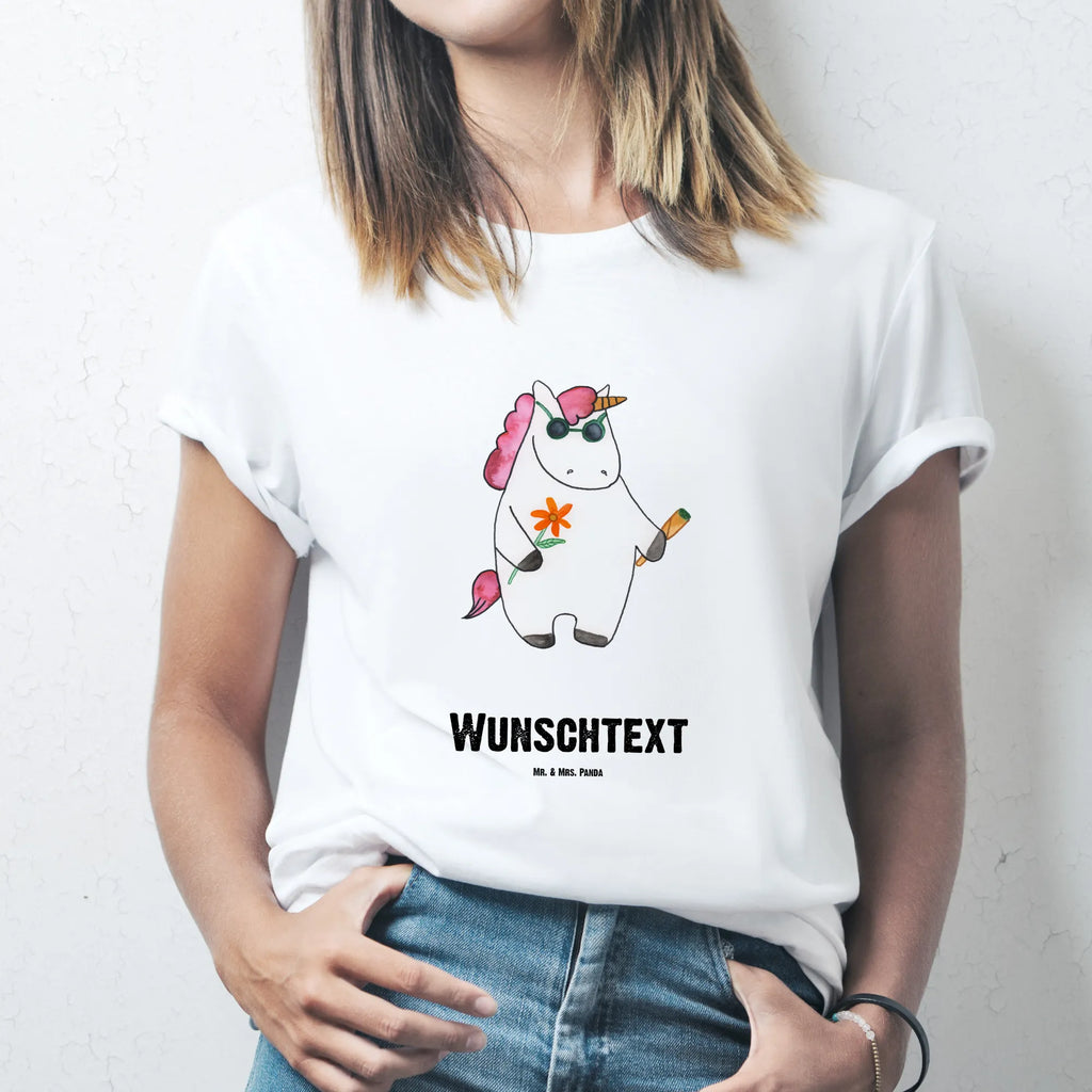 Personalised T-Shirt unicorn Woodstock T-Shirt Personalisiert, T-Shirt mit Namen, T-Shirt mit Aufruck, Bedrucken, Wunschtext, Einhorn Deko, Unicorn, Einhorn, Einhörner, Kiffen, Witzig, Party, Spaß. Lustig, Joint, Woodstock, Zigarette, Alkohol
