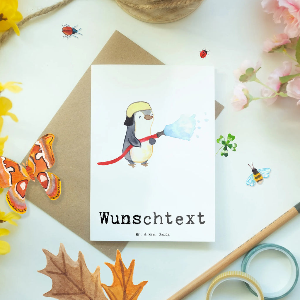 Personalised greetings card Firefighter Heart gift, gift idea, best, farewell gift, passing exam, anniversary, retirement, promotion, job start, sayings, funny, profession