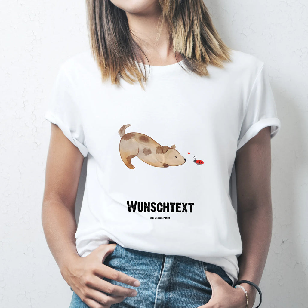 Rozmiar L Personalizowana koszulka pies biedronka T-Shirt mit Namen, Bedrucken, Wunschtext, T-Shirt mit Aufruck, T-Shirt Personalisiert, Hundemotiv, Hund, Haustier, Tierliebhaber, Sprüche, Hunderasse, Hundebesitzer, Marienkäfer, Mischlinghund, Mischling, Hunde, Hundespruch